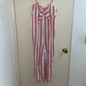 Pink and white striped size M jumpsuit